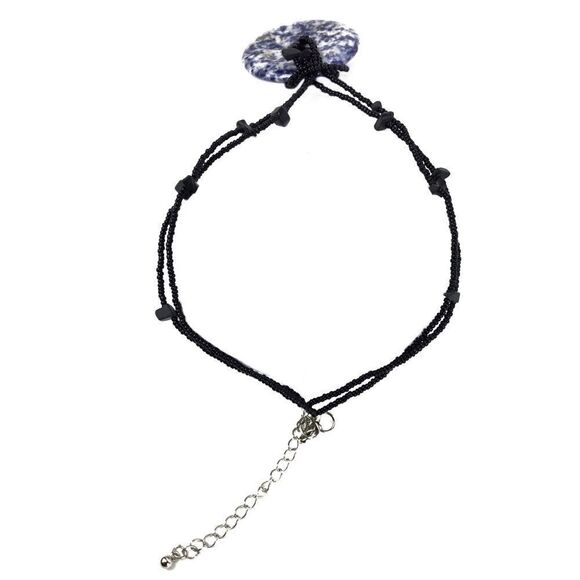 Necklace | Blue White Stone Donut Pendant NWOT - Picture 4 of 4